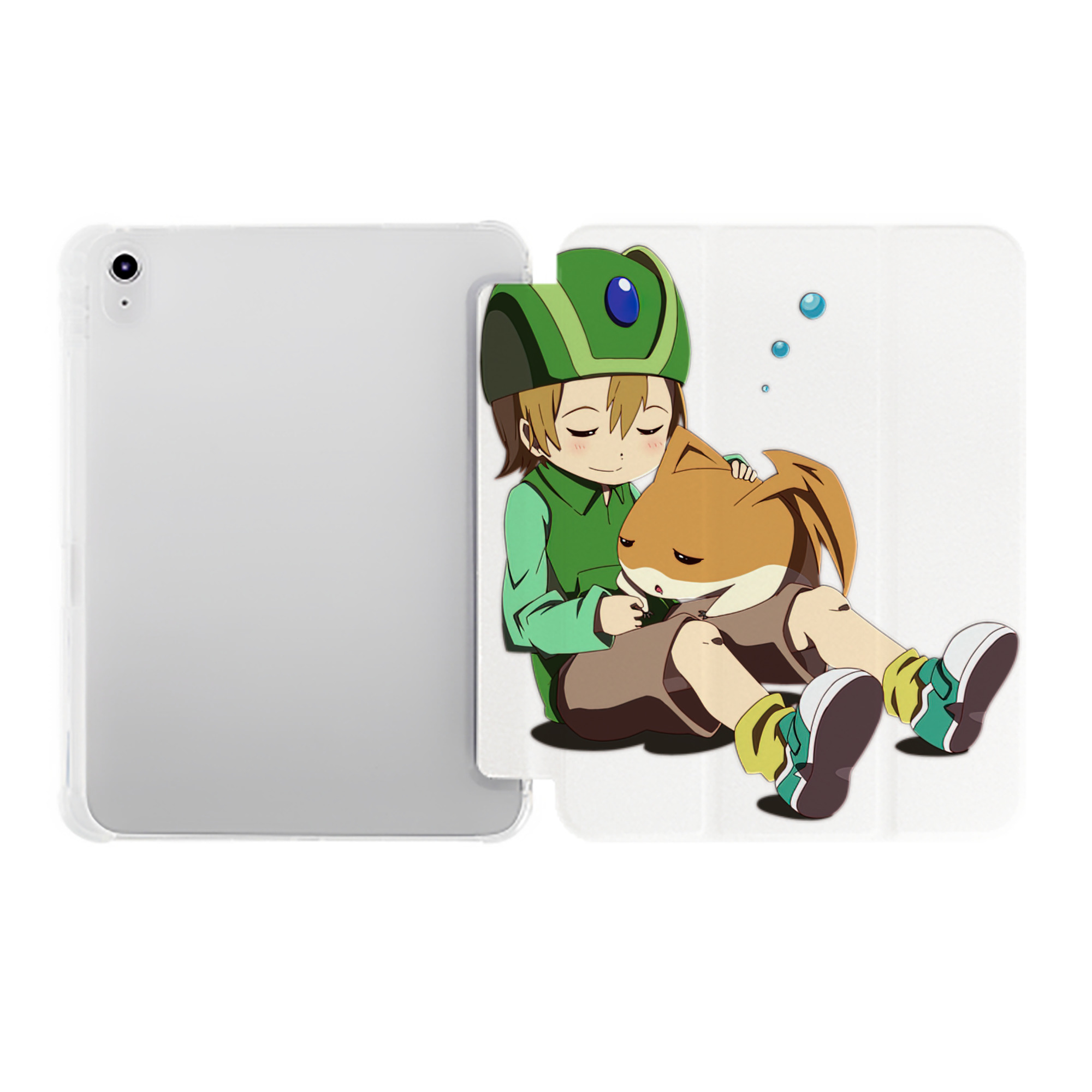 （画像用） Digimon デジタルモンスター/デジモン IPad ケース ペン収納付き 三つ折りスタンド PUレザー×シリコン 対応機種9.5/10.5/10.9インチ
